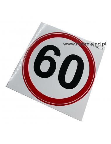 Naklejka - ograniczenie predkosci 60 km