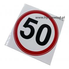 Naklejka - ograniczenie prędkości 50 km