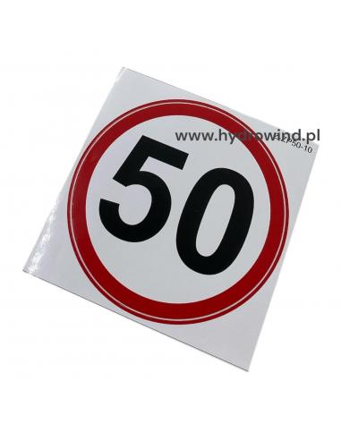 Naklejka - ograniczenie prędkości 50 km