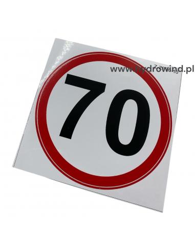 Naklejka - ograniczenie prędkości 70 km