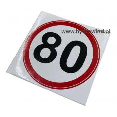 Naklejka - ograniczenie prędkości 80 km
