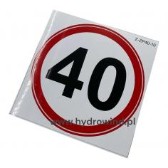 Naklejka - ograniczenie prędkości 40 km