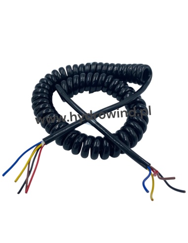 Kabel przewód spiralny 5 żyłowy - 3 m