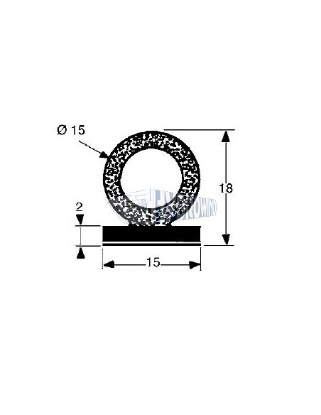 Uszczelka gumowa windy samoprzylepna 2,5 mb