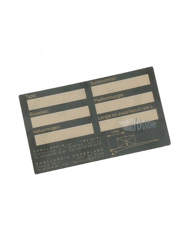 Tabliczka znamionowa windy Dhollandia