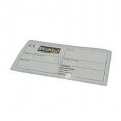 Tabliczka znamionowa Sorensen