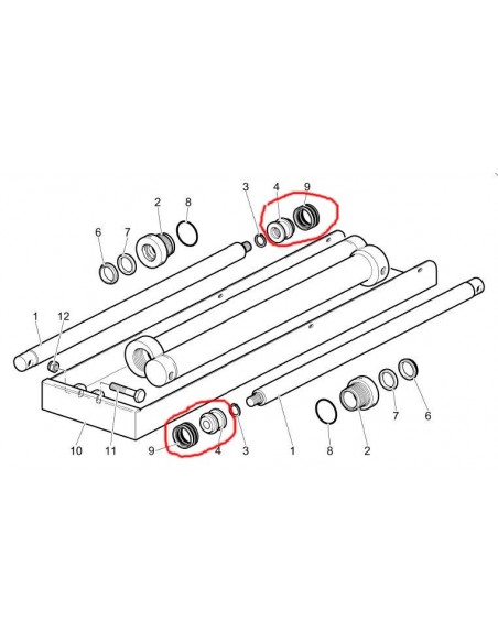 Tłok 35/50 mm do siłownika wysuwu wind Dhollandia