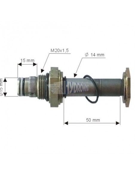 Zawór 14x50, 15 mm x 15