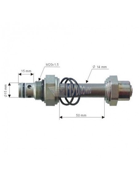 Zawór 14x50, 15 mm x 15