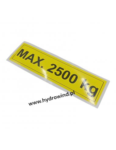 Naklejka informacyjna - maksymalny...