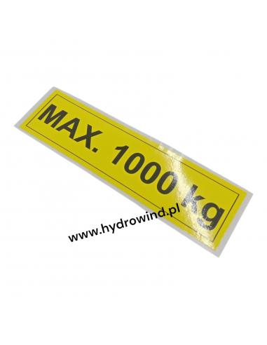 Naklejka informacyjna - maksymalny...